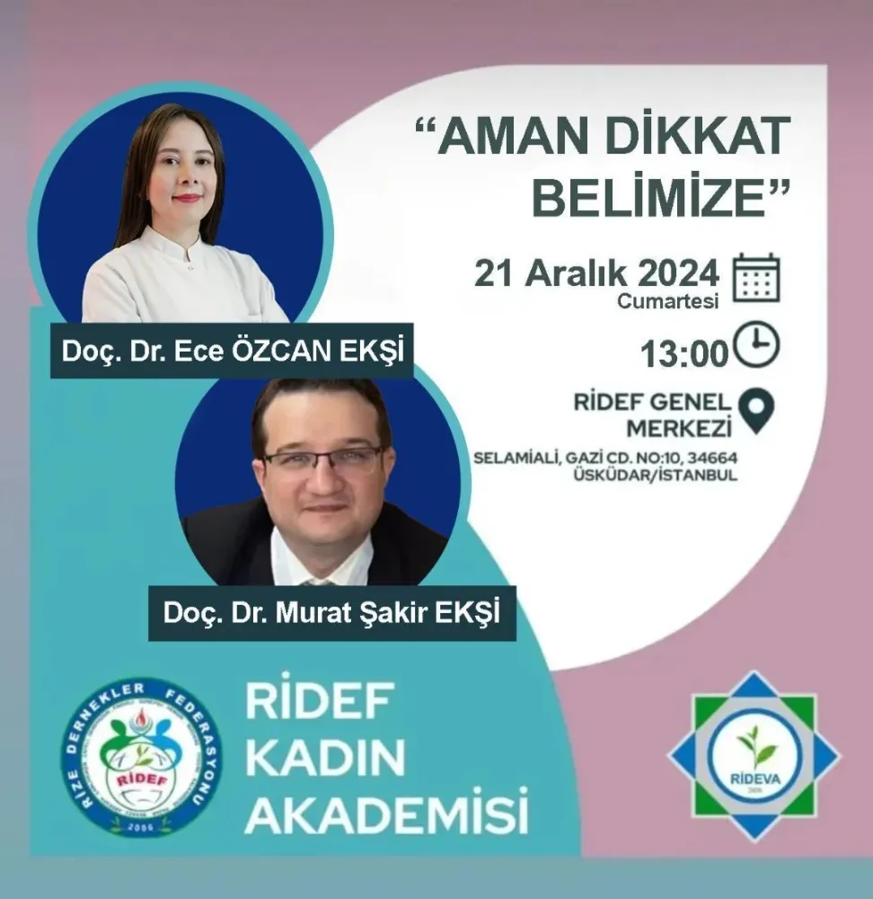 RİDEF Kadın Akademileri Programları Kapsamında 21 Aralıktaki Etkinliğe tüm Halkımız Davetlidir
