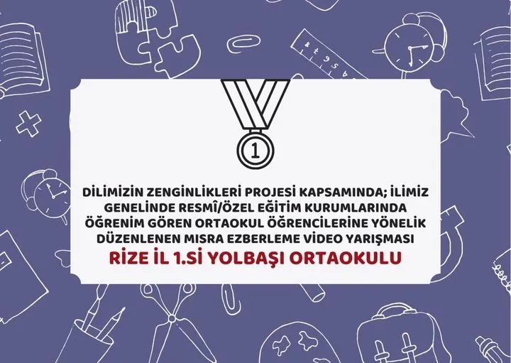 Dilimizin Zenginlikleri Projesi Kapsamında Yolbaşı Ortaokulu İl Birincisi Oldu