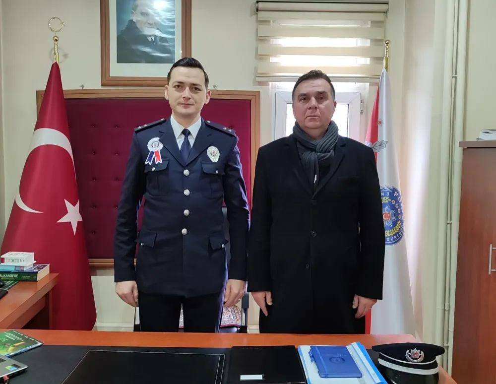 Kalkandere Milli Eğitim Müdürü Aydın MERTAYAK, Polis Haftası sebebiyle Kalkandere İlçe Emniyet Müdürü Samet KOZ’u makamında ziyaret etti